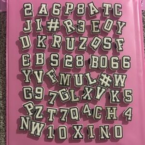 67 White and Black Alphabet and numbers shoe Charms